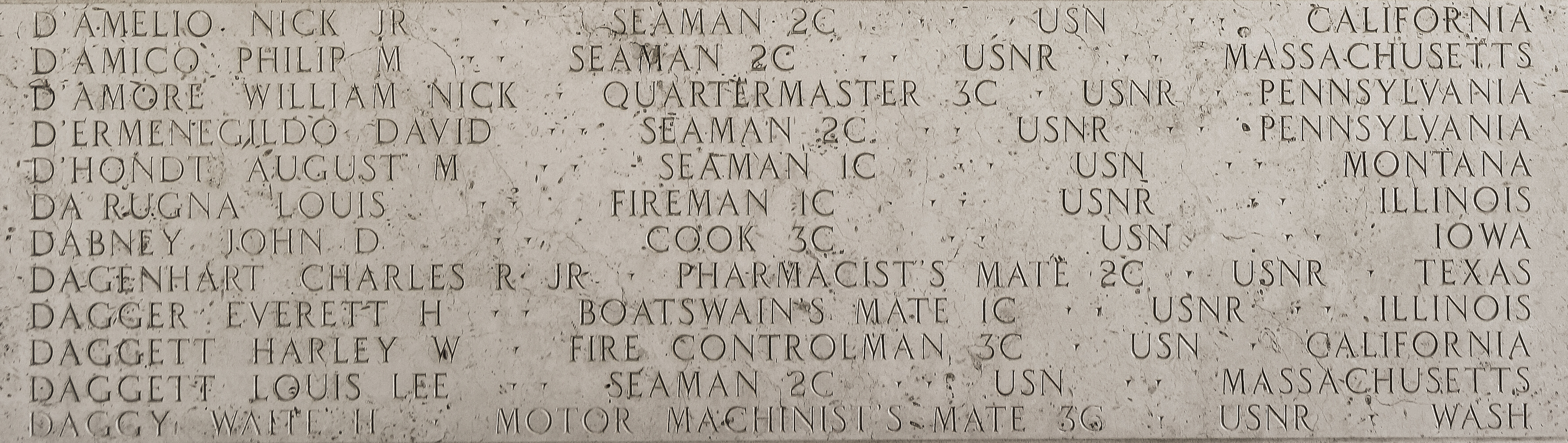 Charles R. Dagenhart, Pharmacist's Mate Second Class